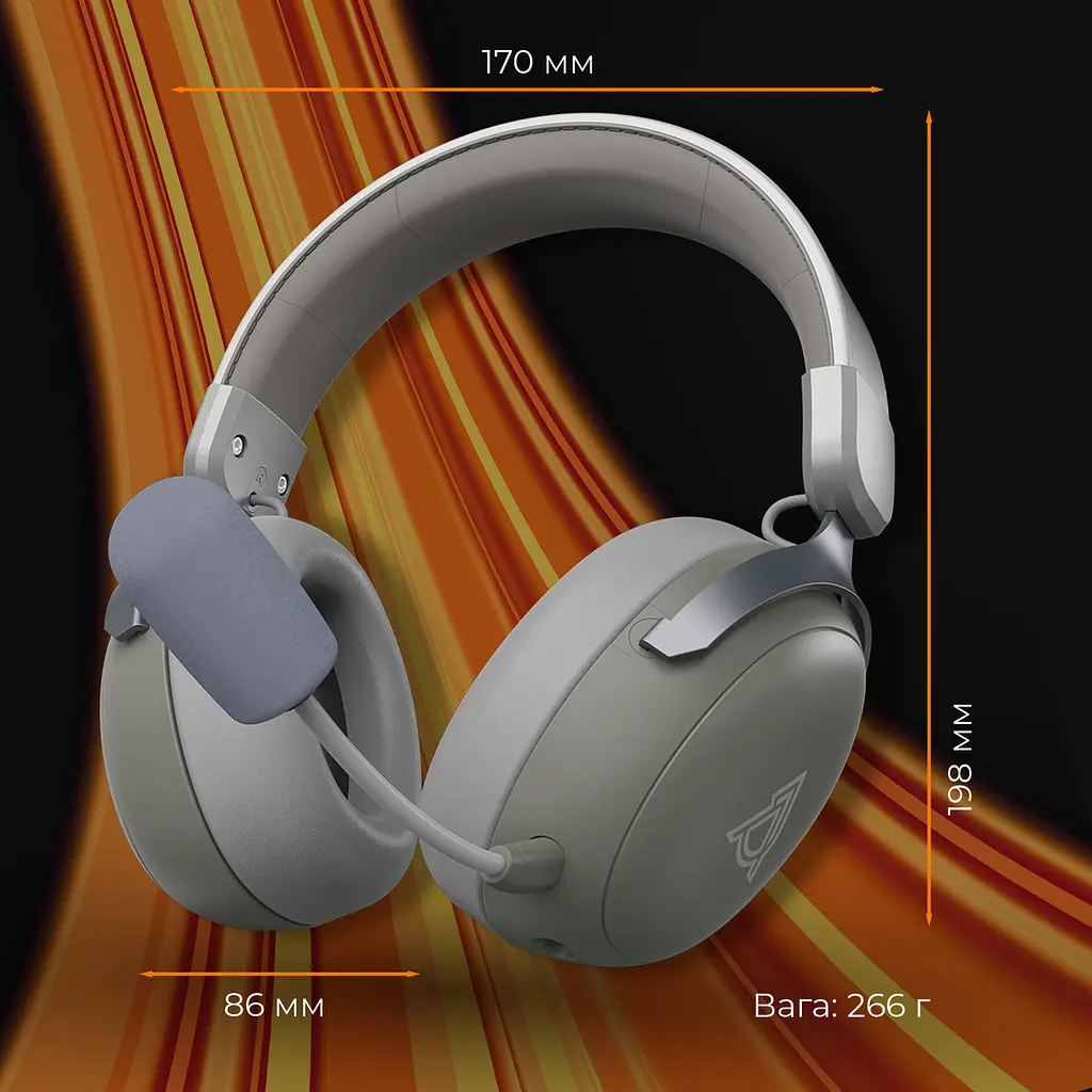 Bluetooth-гарнітура Ajazz AHM08 MAX 3-Mode Сірий (AHM08-MAX-GW) - фото 6