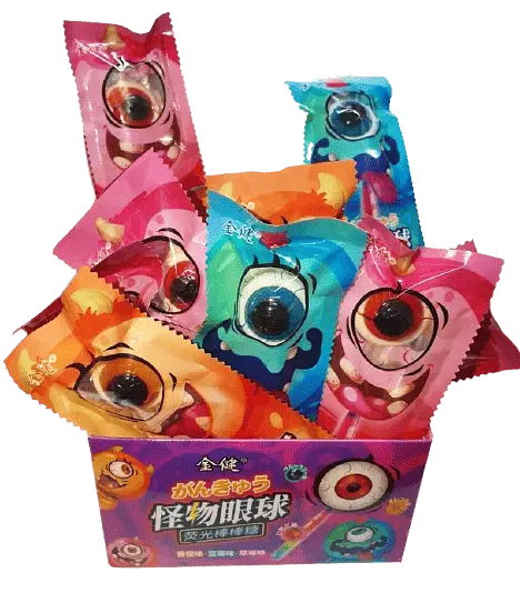Цукерка-льодяник SSNS Halloween Glow Bone Eye Lollipop Candy зі світловим ефектом 10г - фото 2