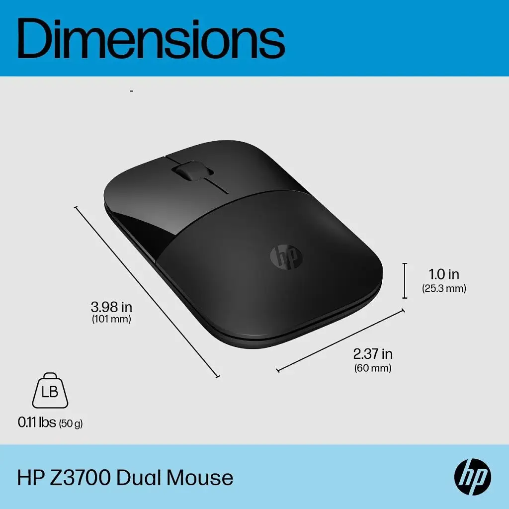 Мишка HP Z3700 Dual Wireless/Bluetooth Black (758A8AA) - фото 7