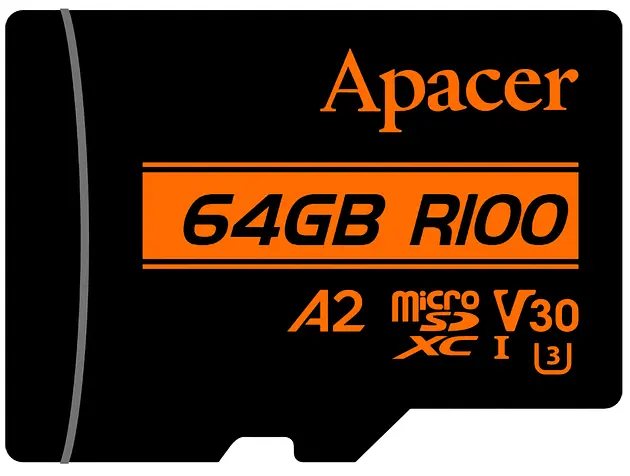 Карта пам'ятi 64GB MicroSDXC UHS-I/U3 Class 10 (AP64GMCSX10U8-R) + SD адаптер Apacer teh0027518 - фото 2