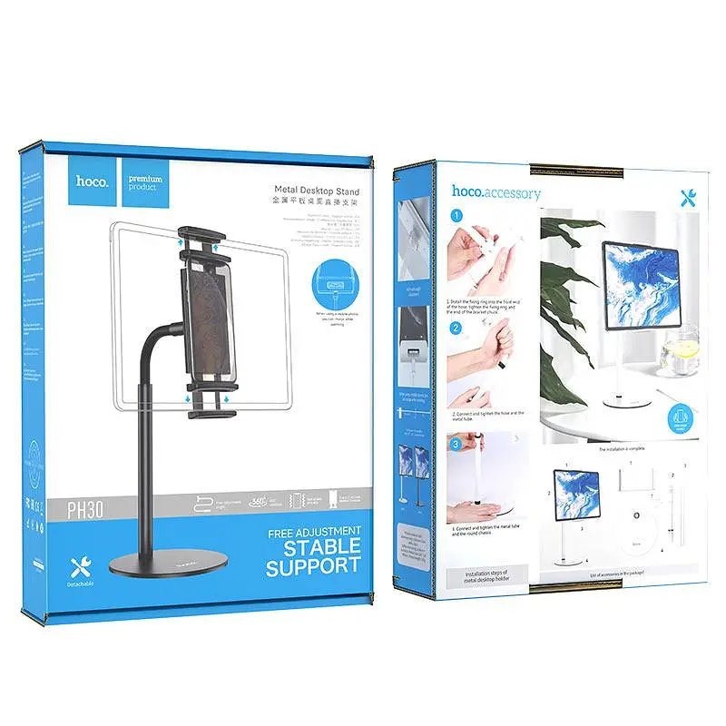 Подставка держатель Hoco PH30 Soaring metal desktop holder настольный черный - фото 6