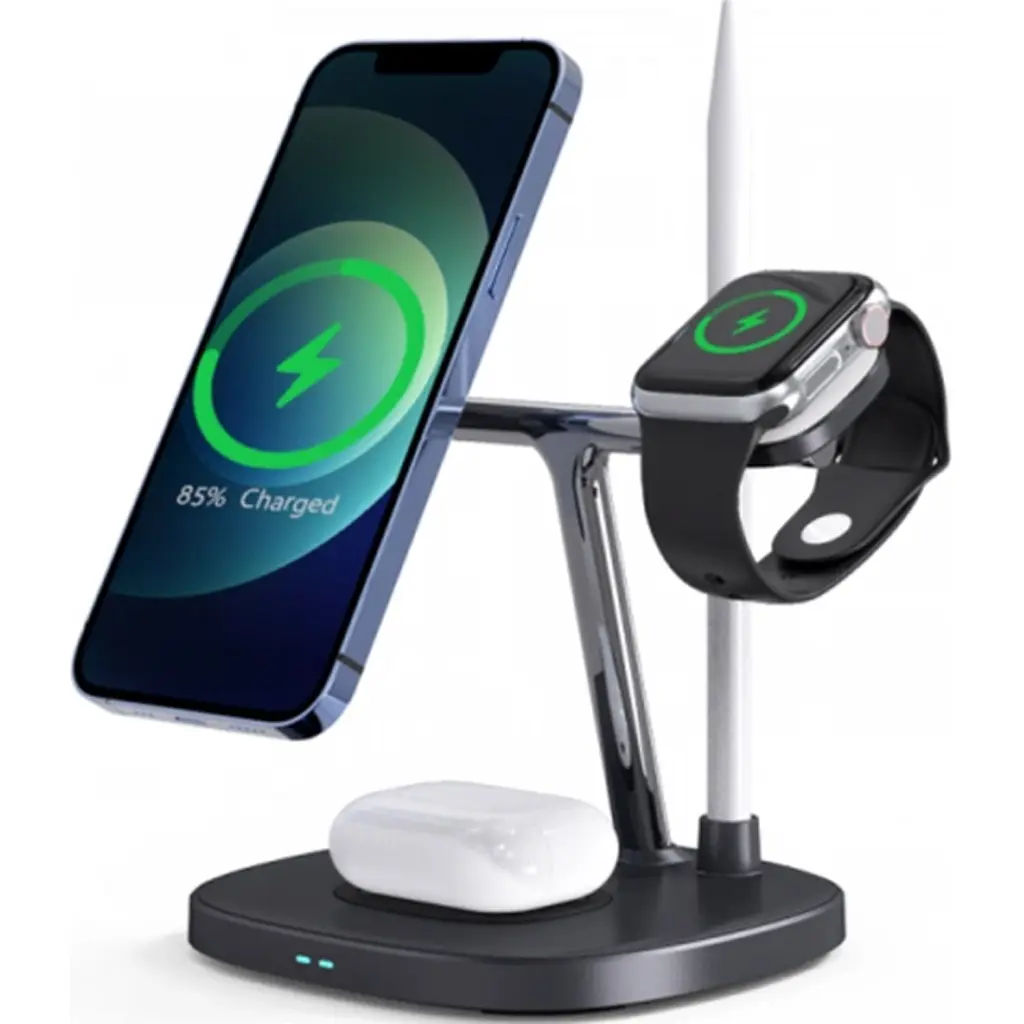 Бездротовий зарядний пристрій Wiwu 4in1 Wireless Charger M8 Black [91677] - фото 3