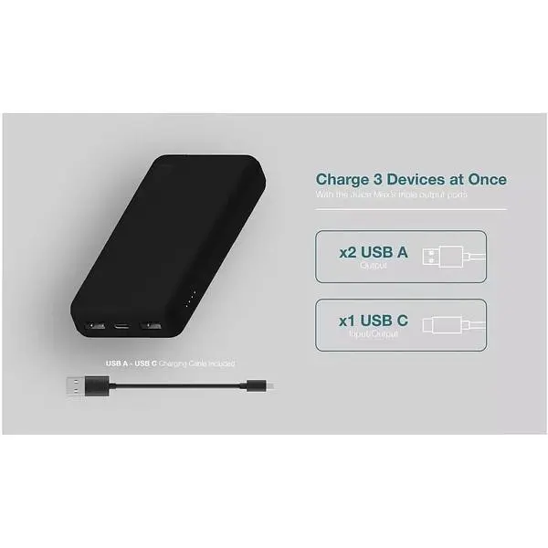 Портативний зарядний пристрій Juice Max 20000 mAh із PD потужністю 20 Вт чорний - фото 2