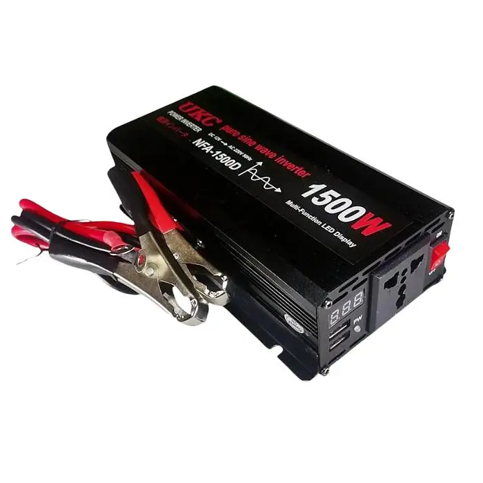 Автомобільний інвертор-перетворювач напруги 12 V-220 V з чистою синусоїдою для котла, насоса та холодильника 1500 W UKC NFA 1500D 12 V-220 V 1500 Вт - фото 12