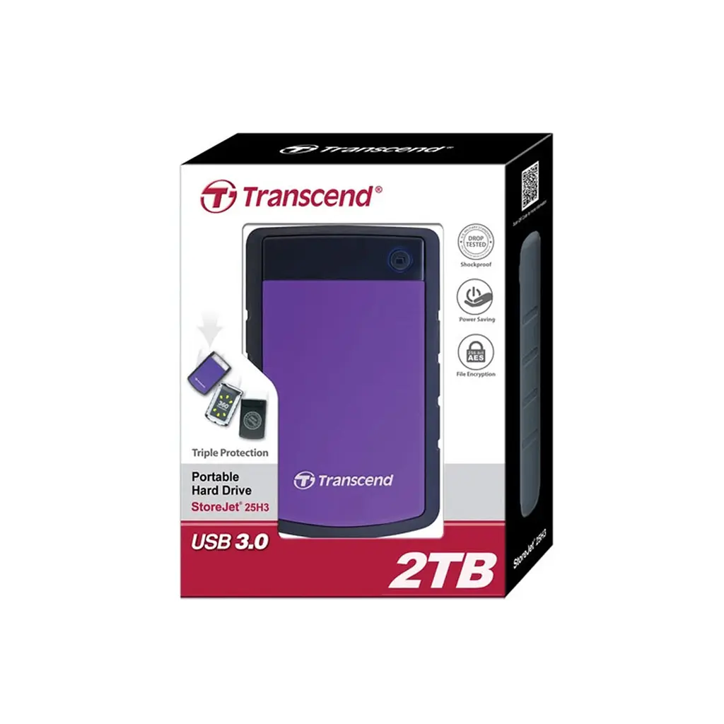 Transcend Портативний жорсткий диск 2TB USB 3.1 StoreJet 25H3 Фіолетовий - фото 5