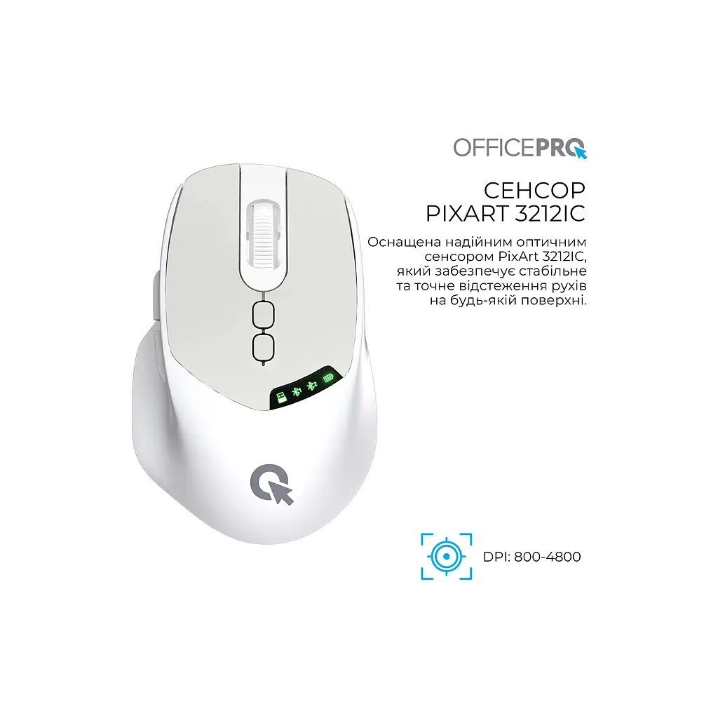 Мишка OfficePro M520W Wireless/Bluetooth White (M520W) - фото 7