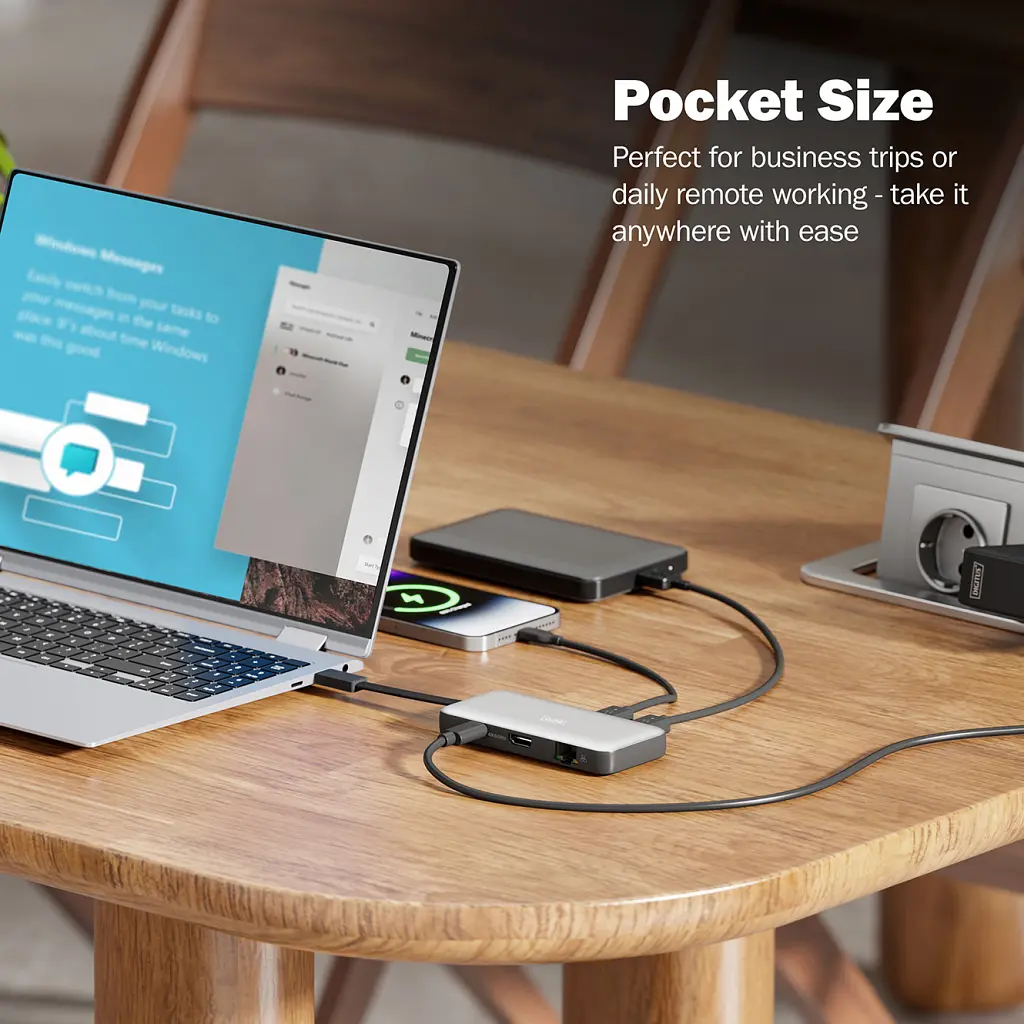 Порт-реплікатор Digitus USB-C > HDMI/2xUSB-A/USB-C/SD/MicroSD/RJ54, Travel (DA-70916) - фото 11