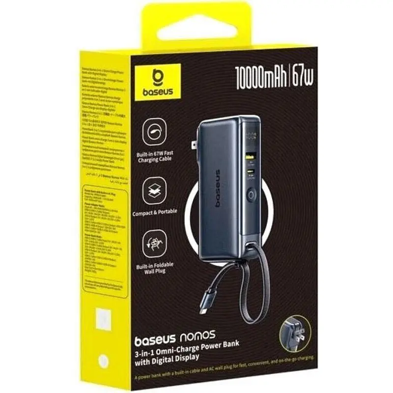 Внешний аккумулятор Baseus Nomos NT11 Omni Charge 10000mAh 67W Black (P10078807123-00) [161319] - фото 2