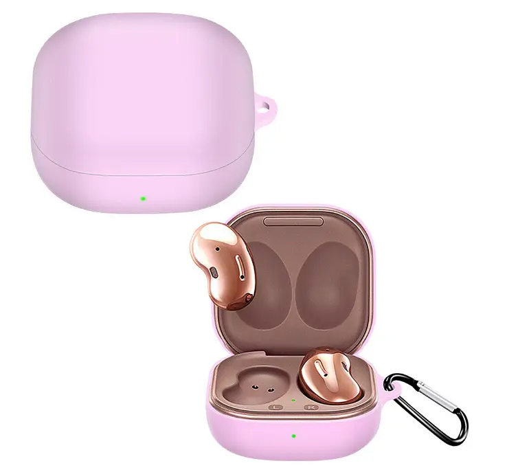 Чехол-накладка DK Silicone Candy Friendly карабин для Samsung Galaxy Buds 2 Pro (R510) (011386) (pink) - фото 2