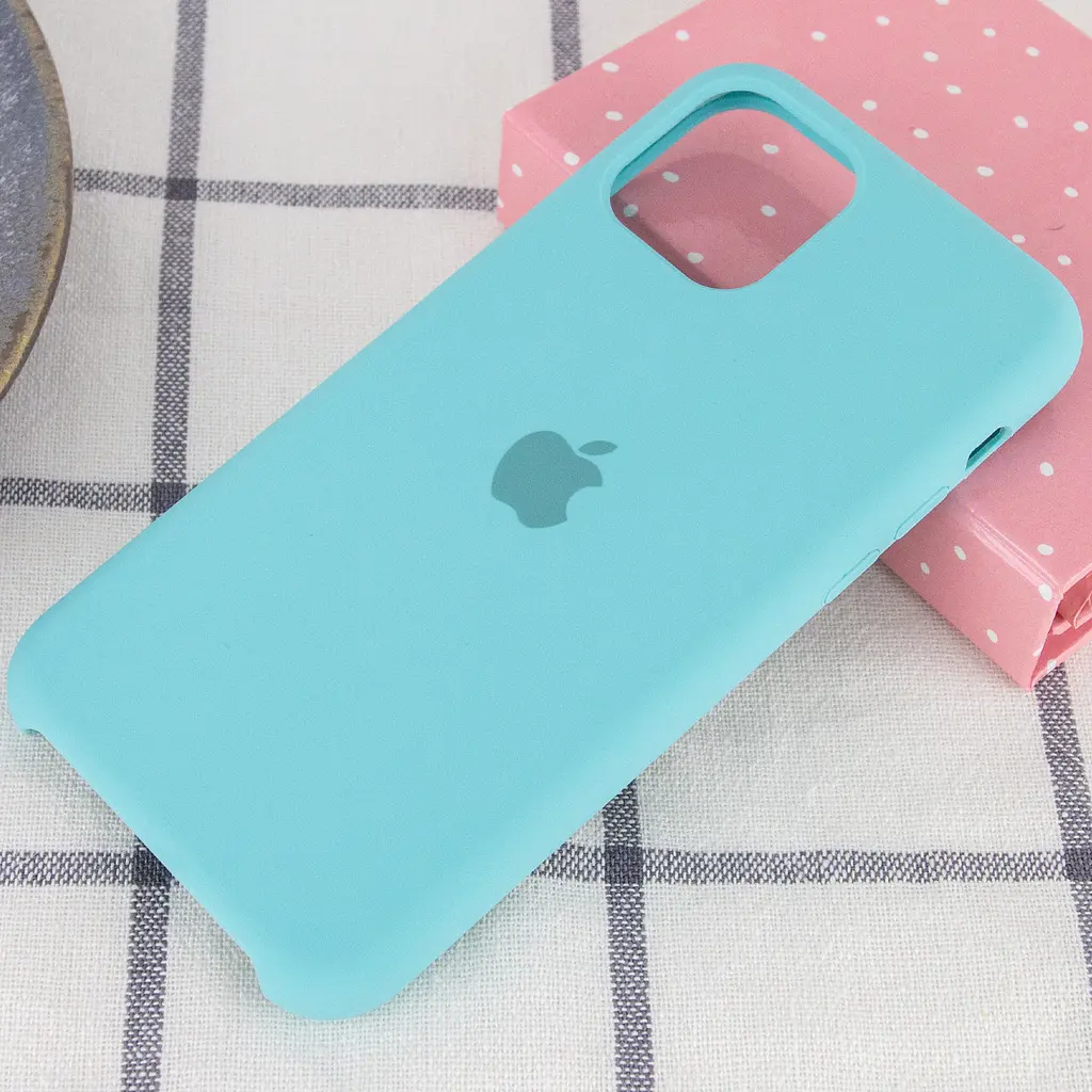 Чохол Silicone Case AA для Apple iPhone 11 Pro 5.8" Мікрофібра, Чохлі, Бірюзовий / Turquoise, Силікон, Siliconcase, Накладка - фото 2