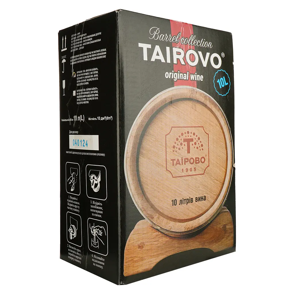 Вино Таировский Премиум Одесский Черный красное сухое bag-in-box 10 л - фото 2