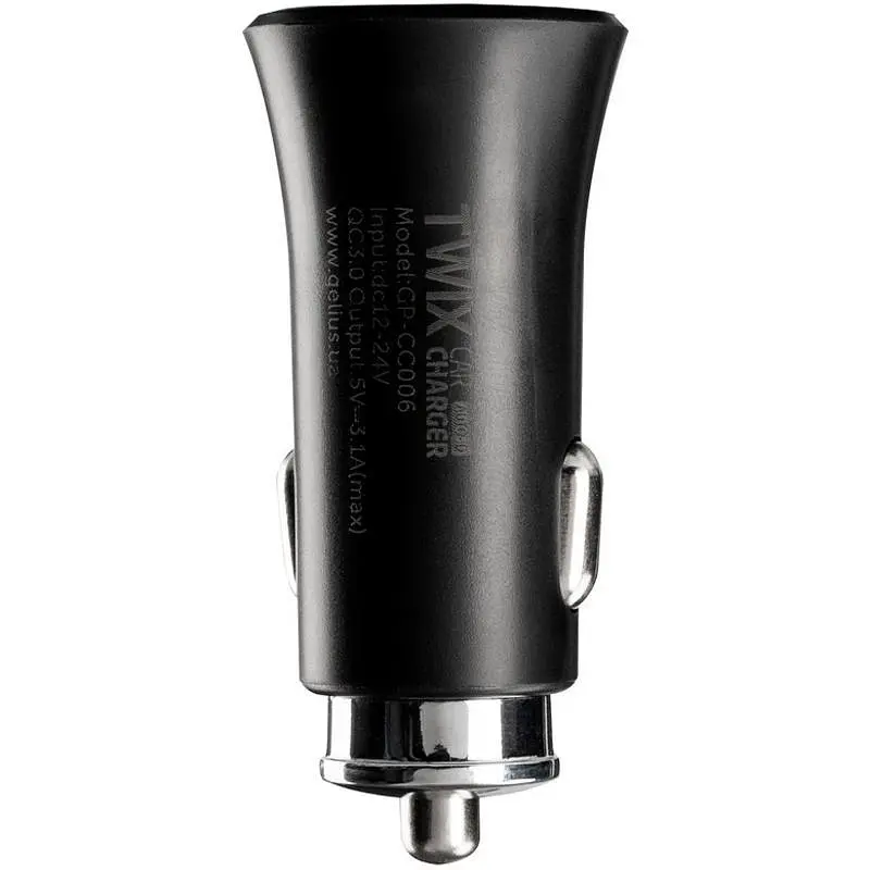 Автомобільний зарядний пристрій Gelius Pro Twix QC GP-CC006 Black з кабелем XiaomicroUSB - фото 6