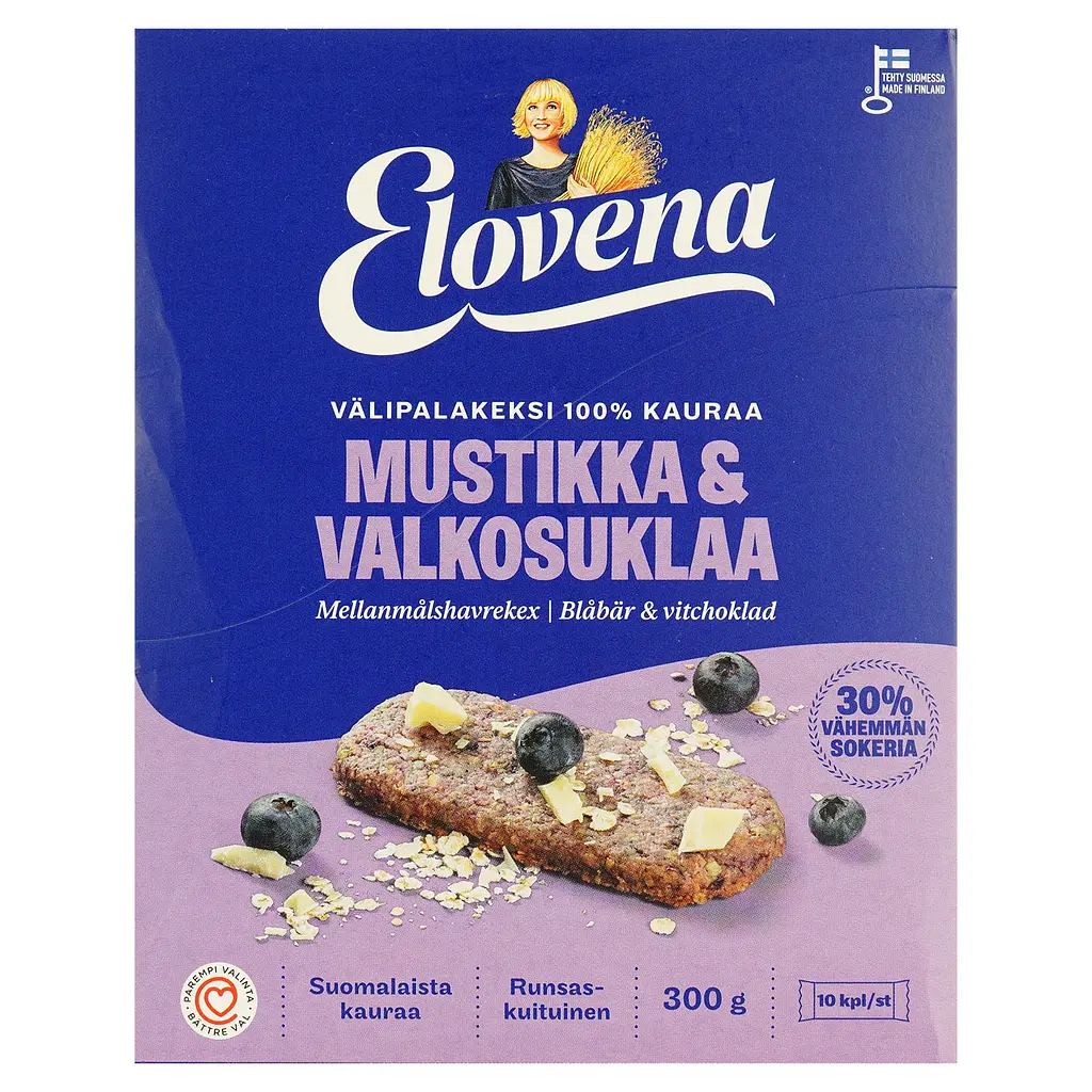Галети з вівса Elovena з чорницею та білим шоколадом 300 г - фото 2