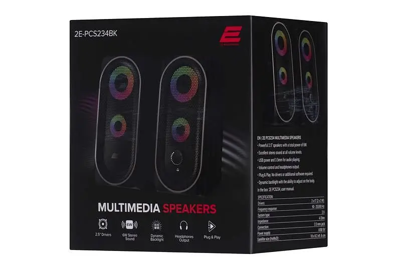 Акустична система 2E PCS234 RGB Black (2E-PCS234BK) - фото 5