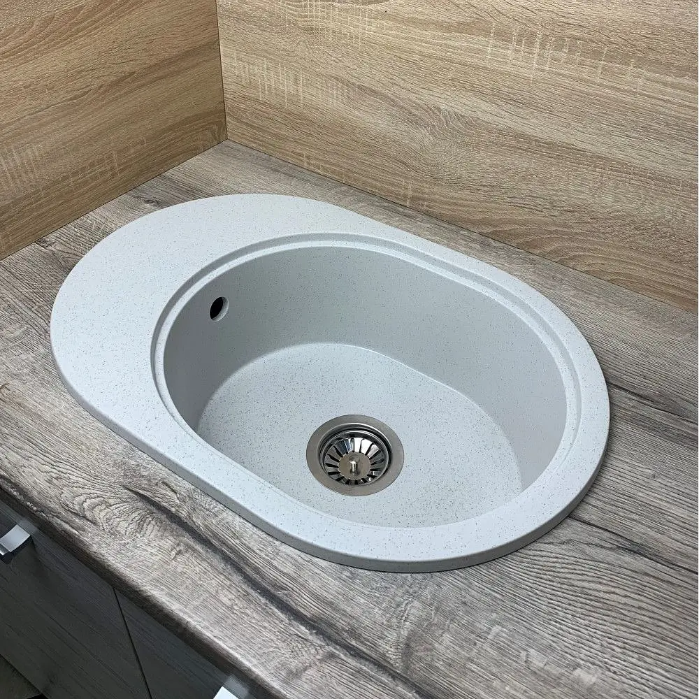 Кухонна мийка Adamant OVALE old stone 610x420x180 мм, з крилом 61 см - фото 3
