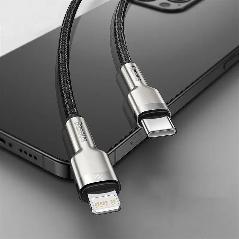 Дата кабель Baseus Cafule Series Metal Type-C to Lightning PD 20W (0.25m) (CATLJK-0) Black - фото 3