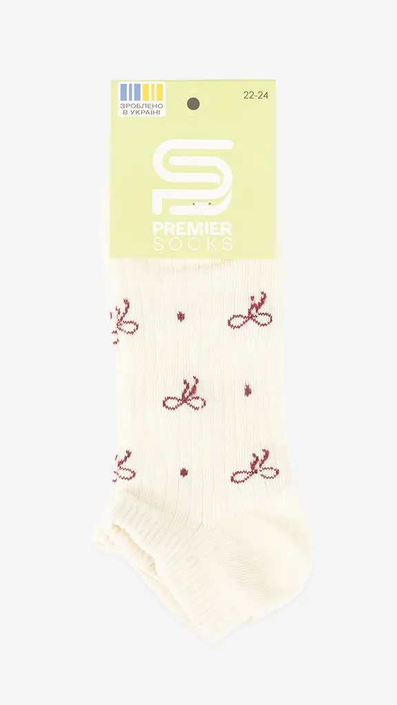 Шкарпетки для дівчинки Premier Socks Бантики 22-24 Молочний (4820203375103) - фото 3