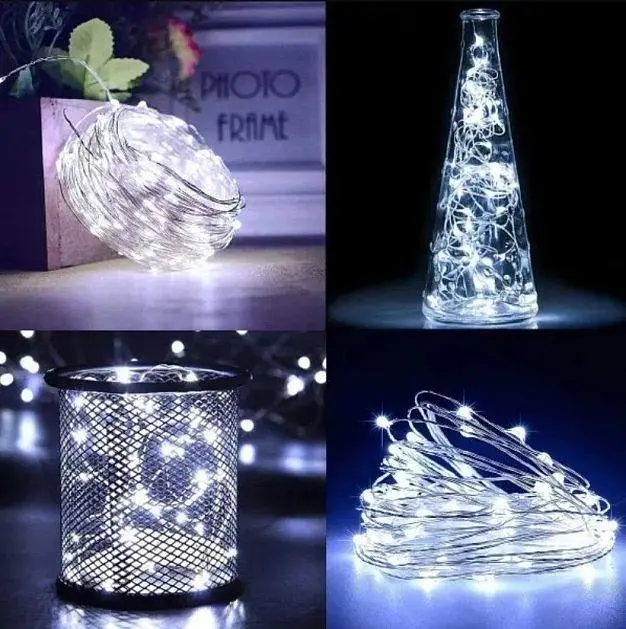 Новорічна гірлянда Brille Роса на батарейках USB роз’єм 100 LED 10м USB білий 1978-03u - фото 3