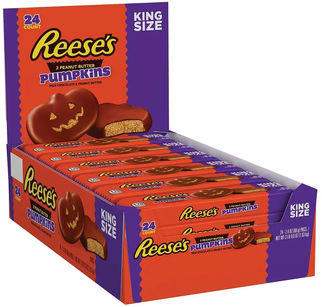 Шоколадні цукерки Reese's Milk Chocolate King Size Peanut Butter Pumpkins Halloween Candy 68 г - фото 6