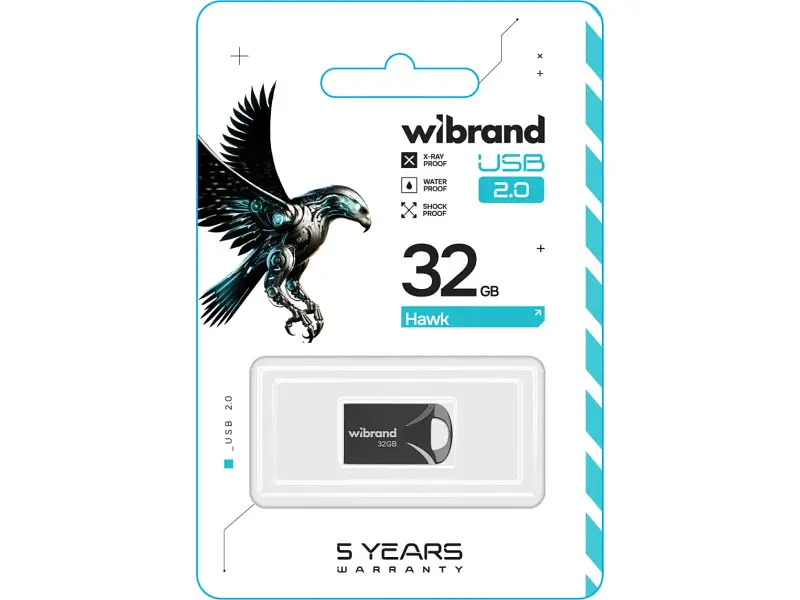 Флешка Wibrand 32 GB Hawk Black USB 2.0 (WI2.0/HA32M1B) - фото 2