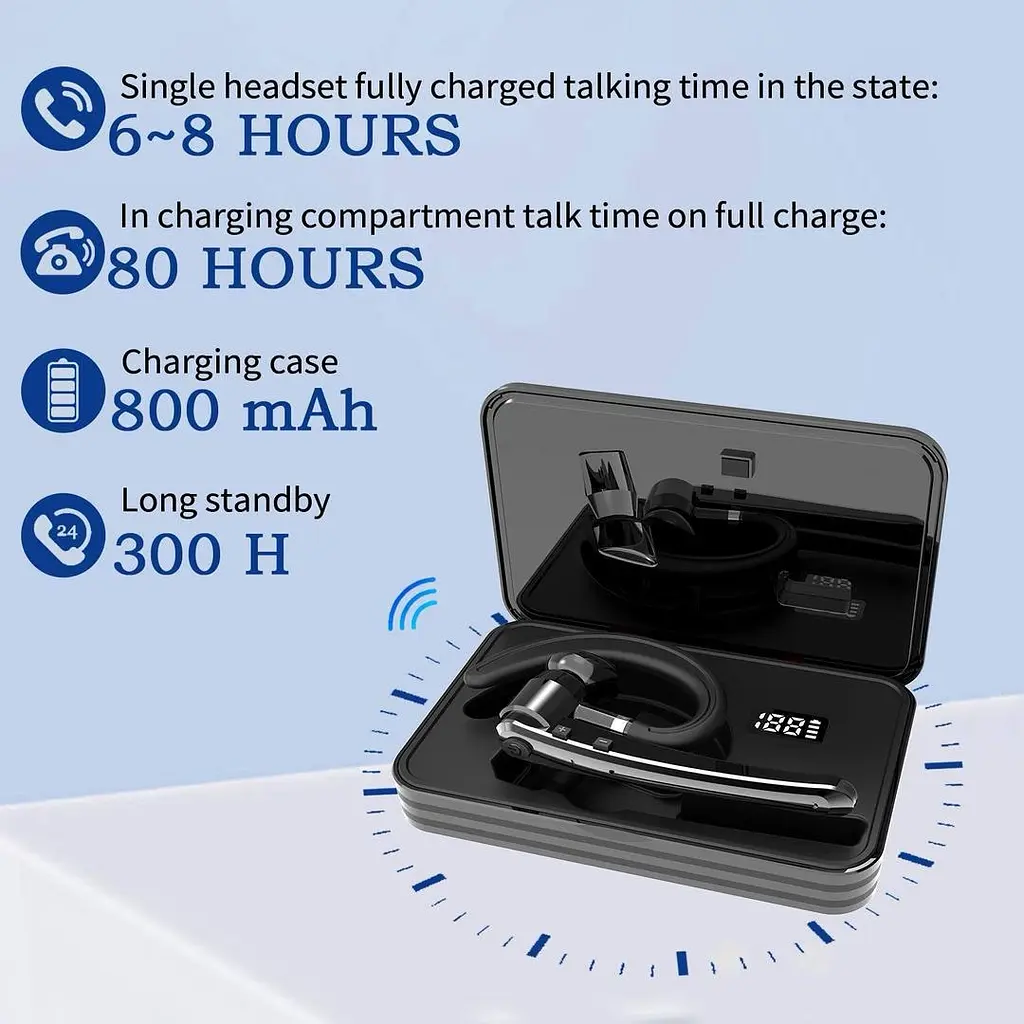 Професійна Bluetooth-гарнітура C1 чорний - фото 3