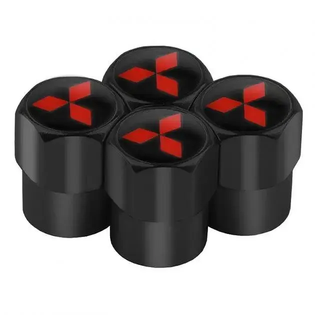 Ковпак вентиля колеса Mitsubii 4 шт Тюнінг Чорні - фото 3
