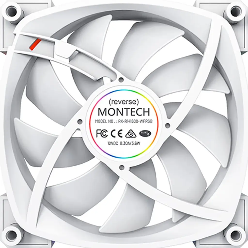 Вентилятор MONTECH 140MM RX140 Reverse PWM WHITE (RX140 PWM WHITE) - фото 3