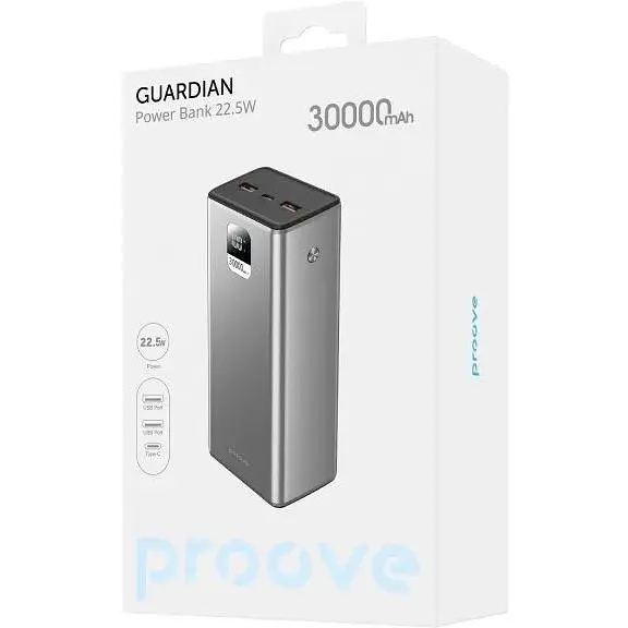 Портативный аккумулятор Proove Guardian 22.5W 30000mAh metal gray (PBG322210004) - фото 2