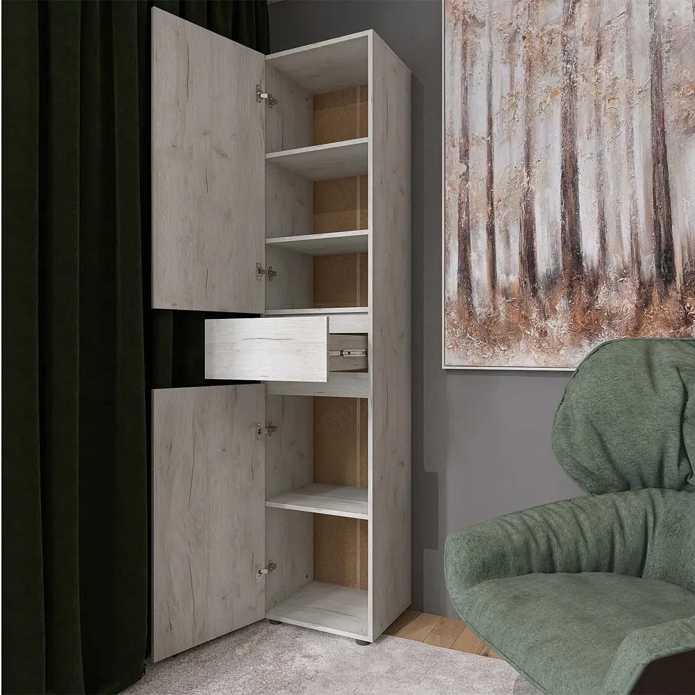 Пенал з висувною скринькою Еверест Лайт ПЛ-1 Дуб Крафт білий (DTM-071078) - фото 3