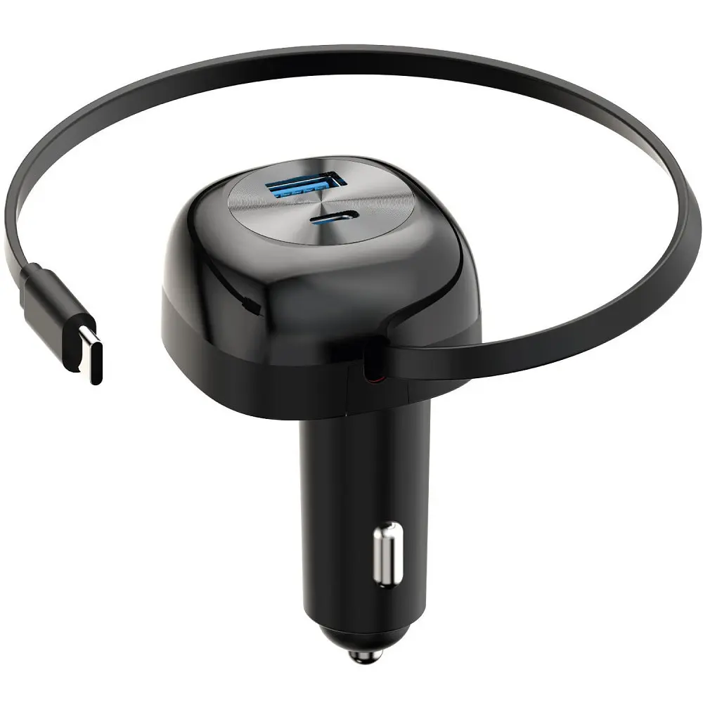АЗП Proove Pulsar 65W (Type-C + USB) + Retractable Type-C Cable - фото 6