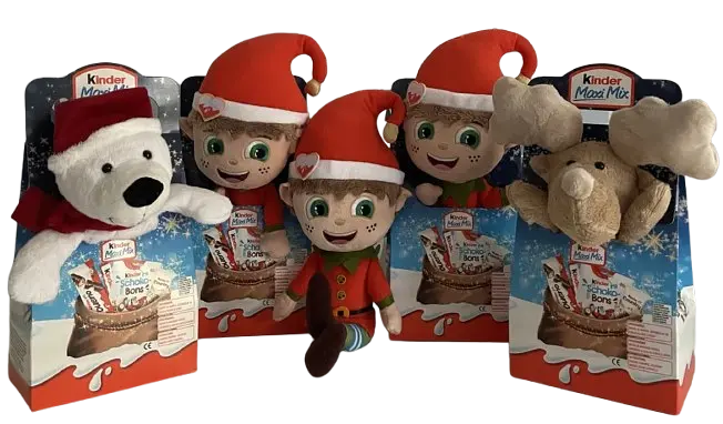 Новорічний набір солодощів з м’якою іграшкою Ельф Kinder Maxi Mix 133г - фото 6