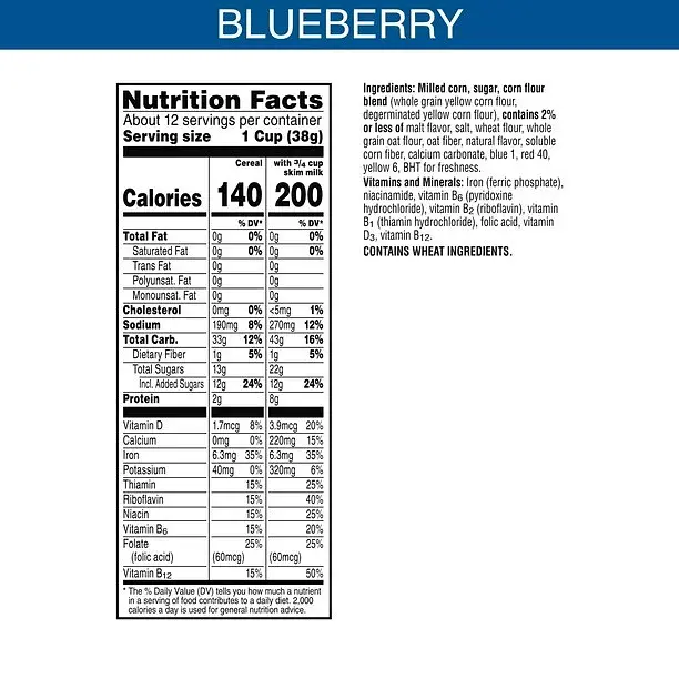 Пластівці Kellogg's Frosted Flakes Blueberry Flavored Blue Moons Breakfast Cereal 462g (Бажано вжити до 10.2023) - фото 3