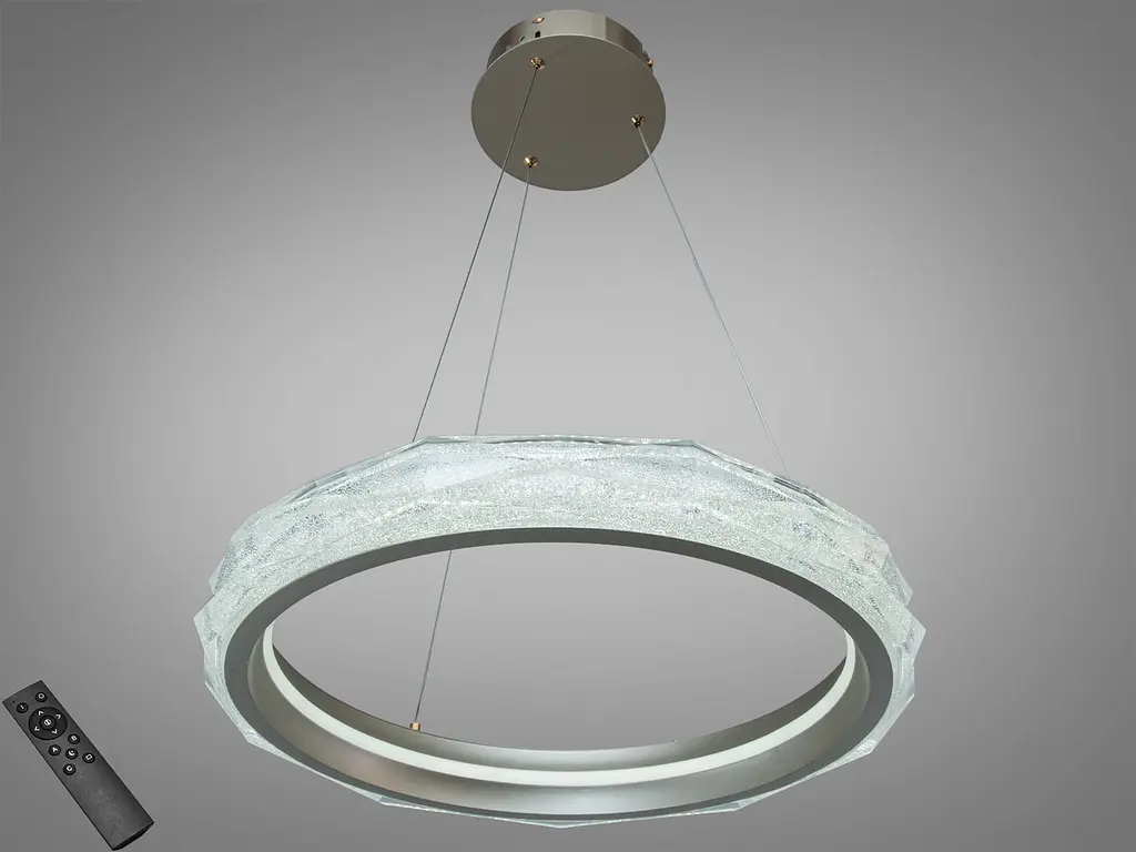 Підвісна LED-люстра для вітальні та спальні Diasha 583-500G з акриловим кільцем, пультом, 84 W, 50 см, 10-18m2 - фото 3