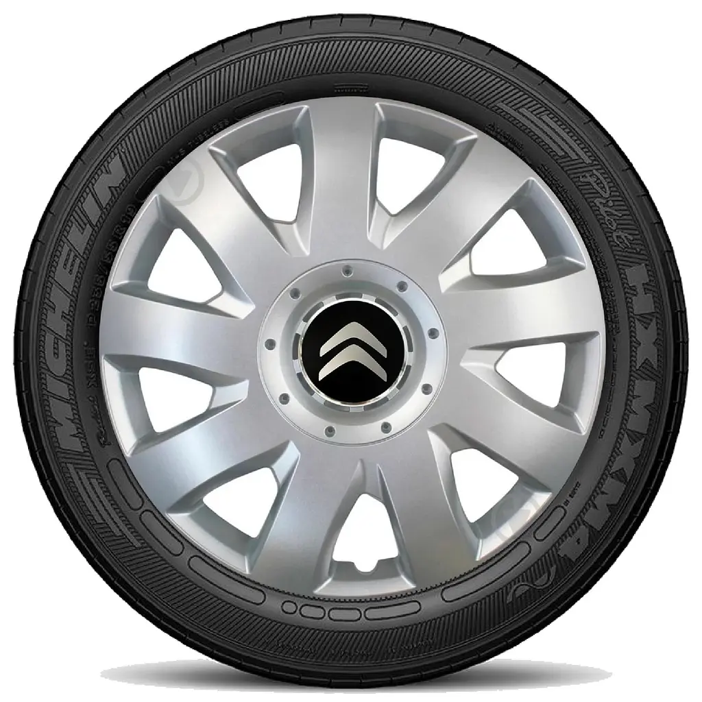 Ковпак колеса з емблемою Citroen SKS426 R16 сірий з логотипом на вибір 4 шт