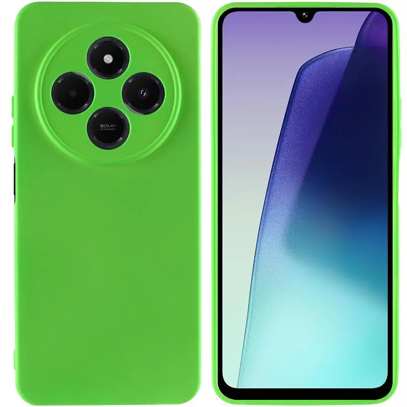 Чехол TPU GETMAN Liquid Silk Full Camera для Xiaomi Redmi 14C / Poco C75 Салатовый / Neon Green - фото 2