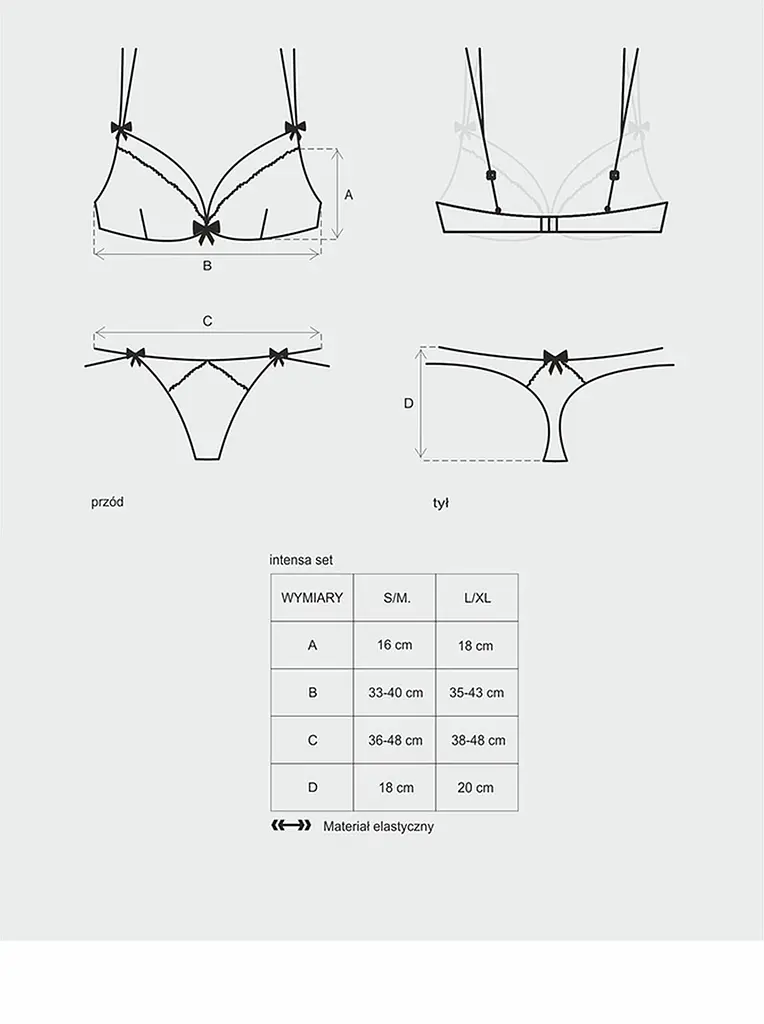 Комплект мереживної білизни Obsessive Intensa L/XL чорний - фото 5