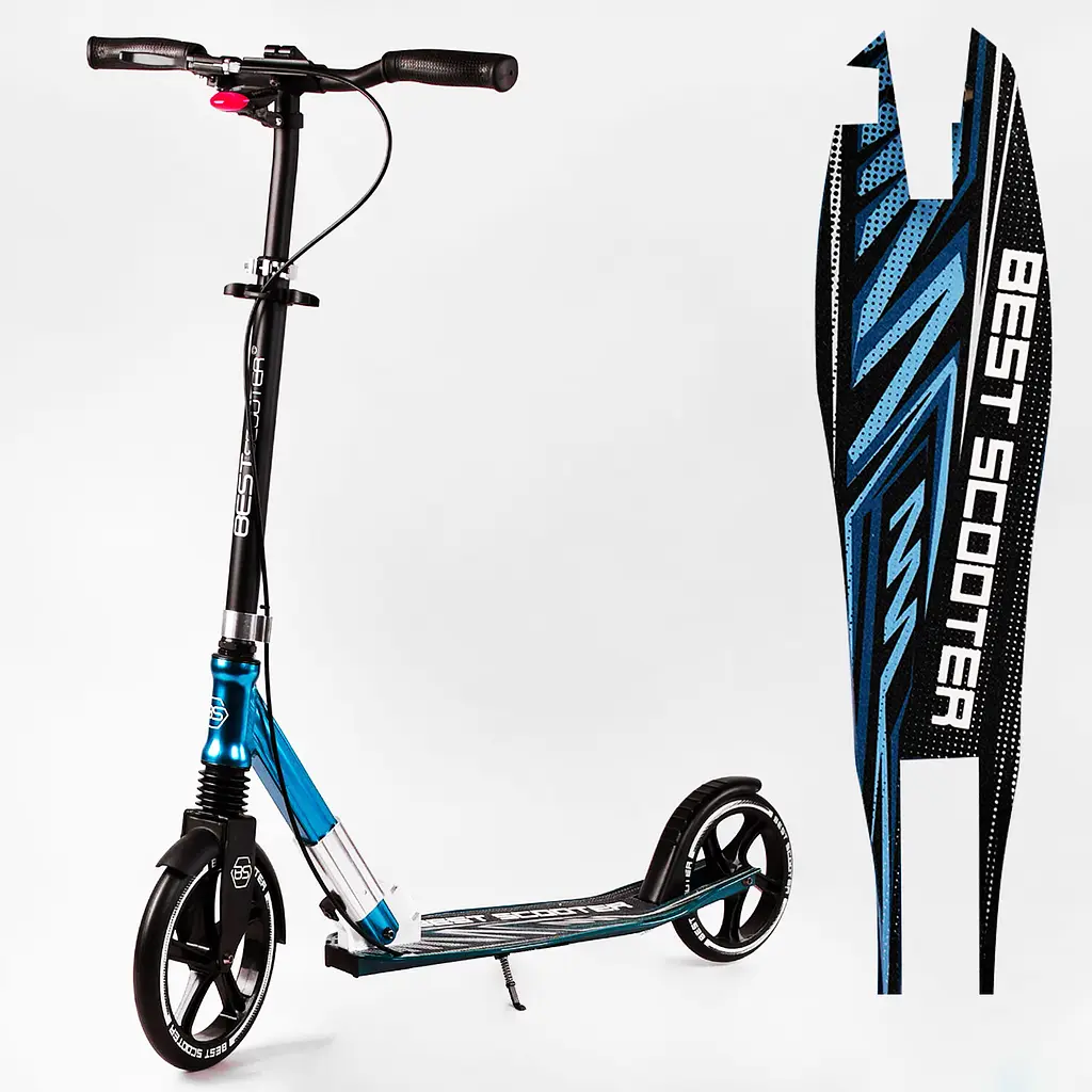 Самокат Best Scooter складаний Від 3 до 16 років Чорно-блакитний 000231300 - фото 2