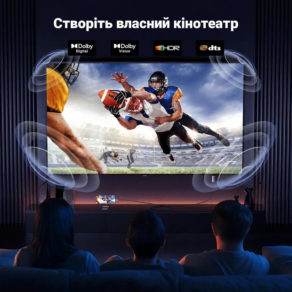 Відеокабель UGREEN CM675 USB-C - HDMI 4K 60 Гц PD 100 Вт 2 м сіро-чорний (55330) - фото 10