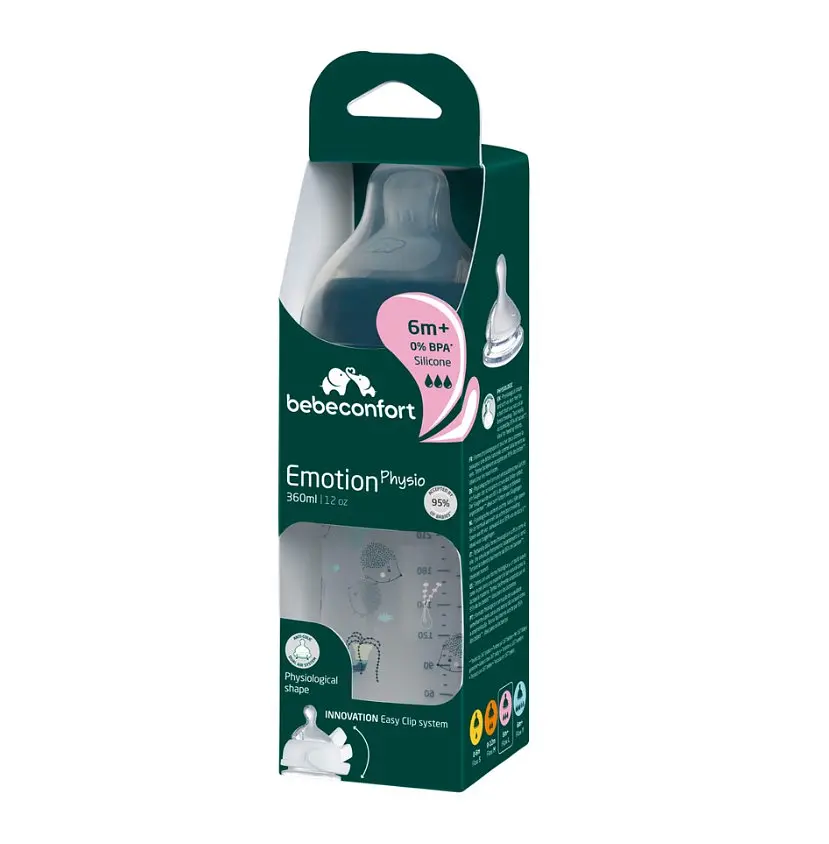 Пляшечка для годування Bebe Confort Emotion Physio Urban Garden, 360 мл, синя (3102209170) - фото 2