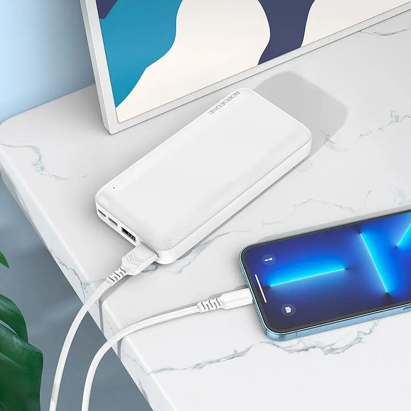 Портативная батарея Borofone Pindar power bank BJ27A 20000mAh белая - фото 3