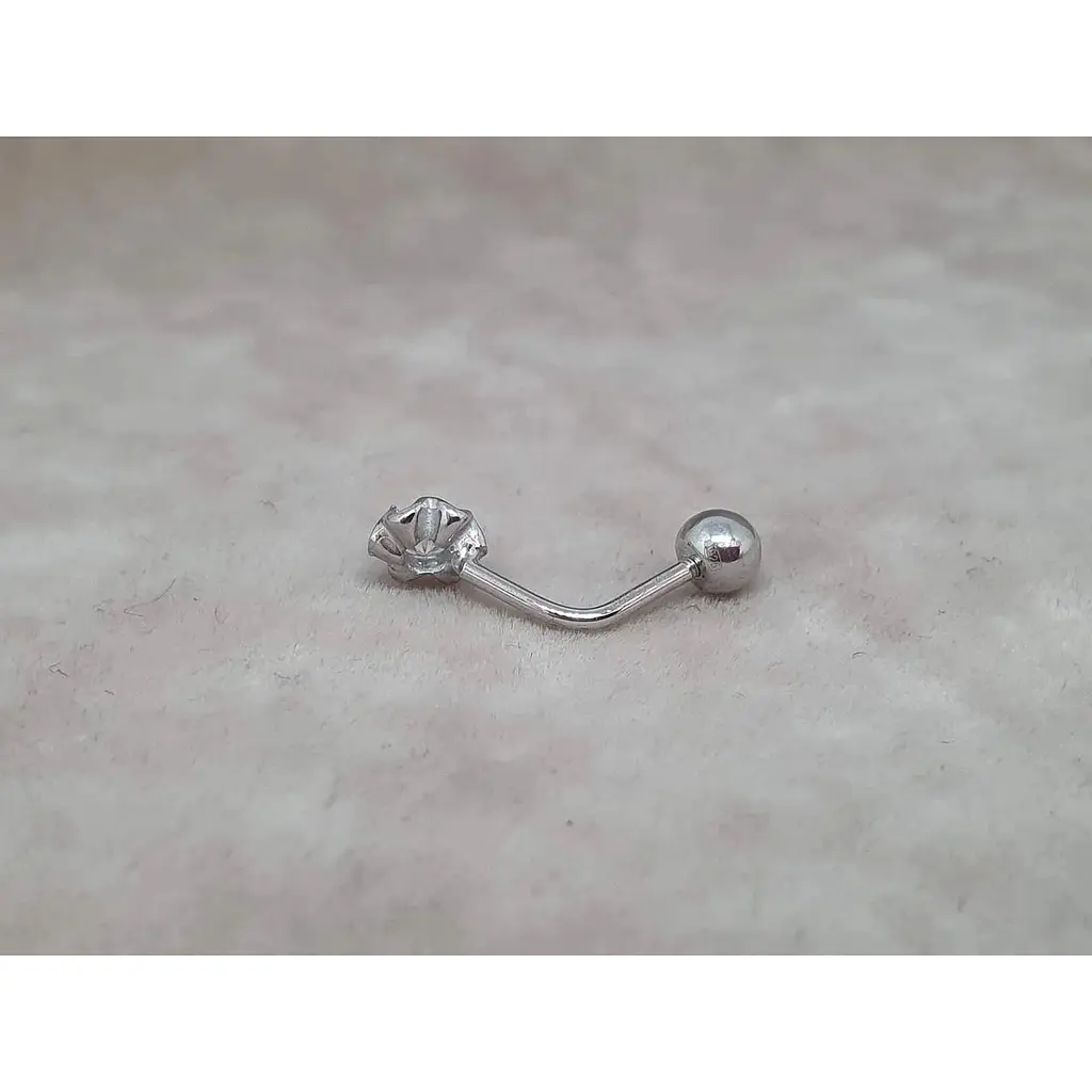 Срібна сережка для пірсингу пупка Umax. 7016U - фото 2