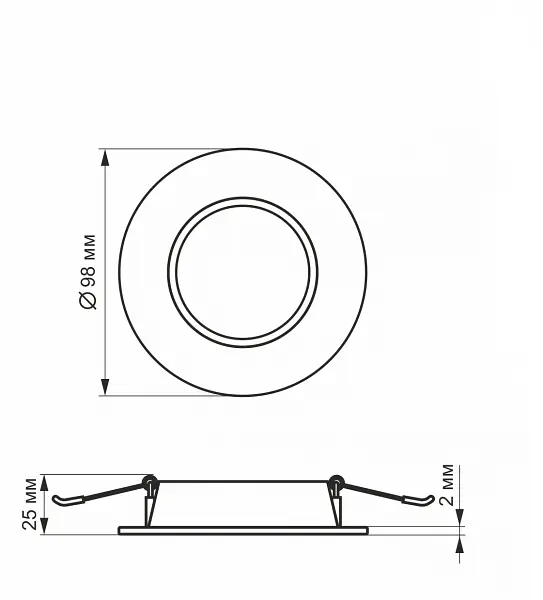 LED светильник Back встроенный круглый VIDEX 4W 5000K - фото 5