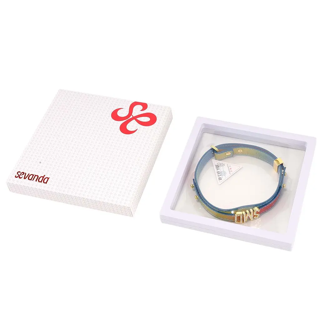 Нашийник LOCKINK Multi-color DIY Alphabet Collar, мультиколір, штучна шкіра, букви зі стразами - фото 6
