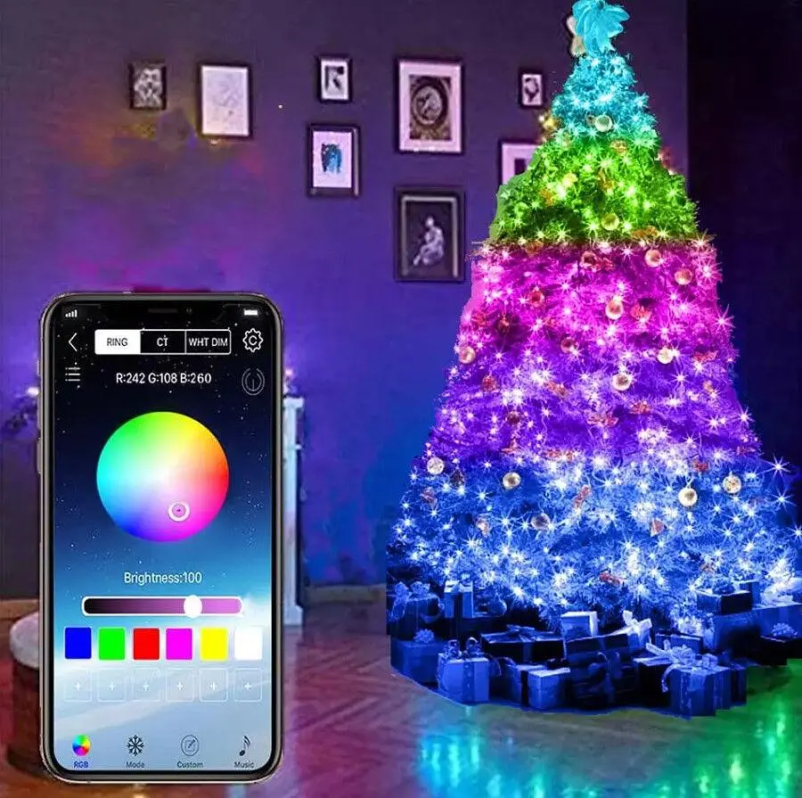 Яркая гирлянда 10 м 100 лампочек Smart String Smart Control со смартфона - фото 5