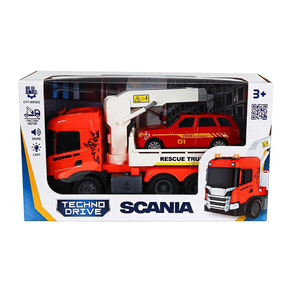 Ігровий набір серії "Big Truck" – ЕВАКУАТОР SCANIA З МАШИНОЮ (світло, звук) TechnoDrive 6408KS - фото 4