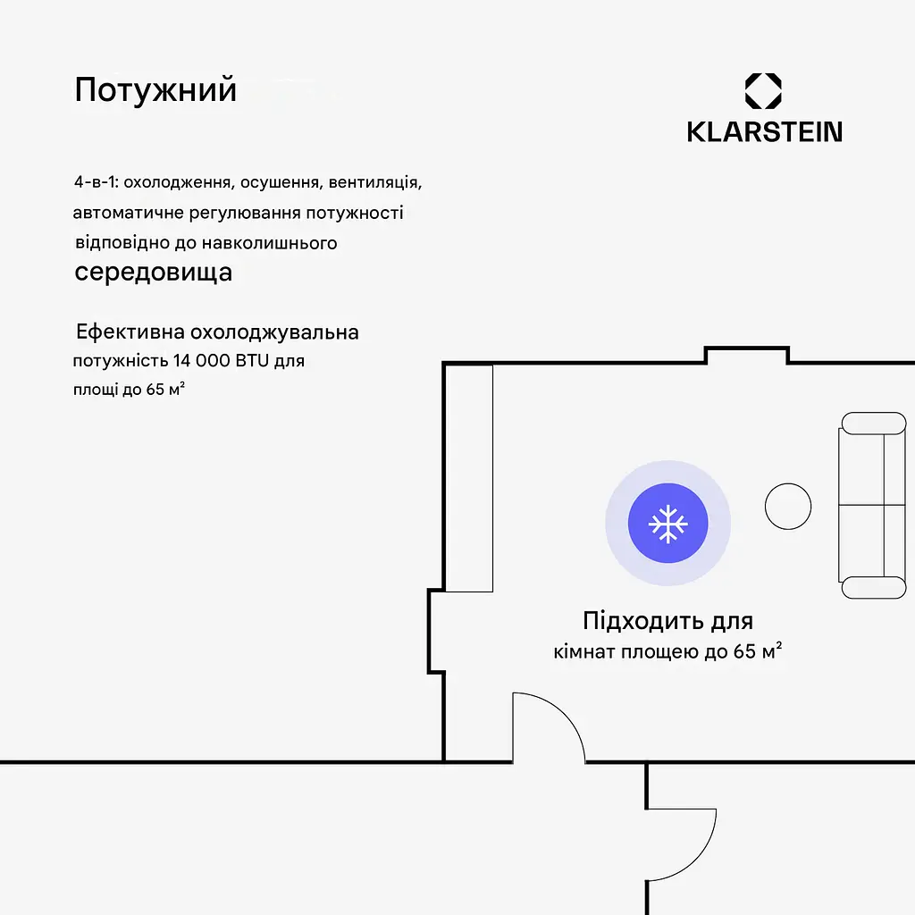 Мобільний кондиціонер Klarstein AireLux Smart 14000 BTU (10047040) - фото 2