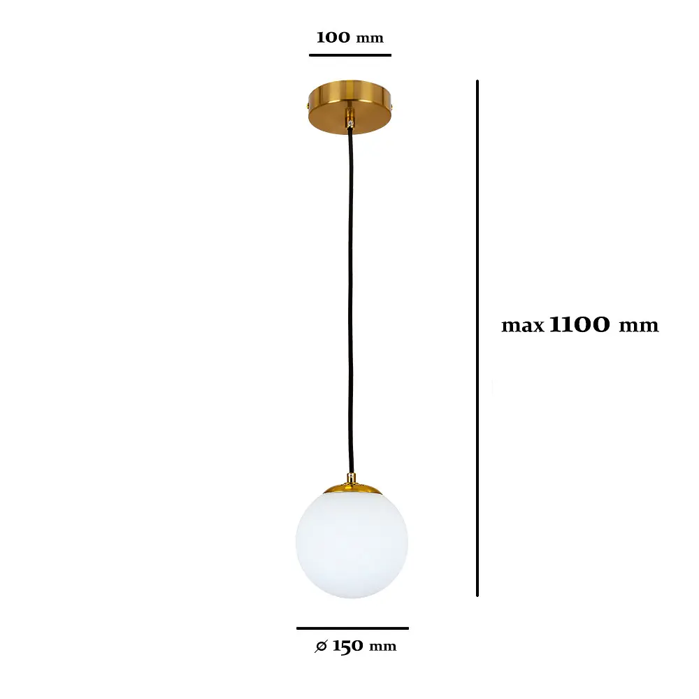 Світильник підвісний Levistella 756PR150F-1 BRZ+WH, E27, 150 мм, бронзовий метал + біле скло, сучасний стиль - фото 3