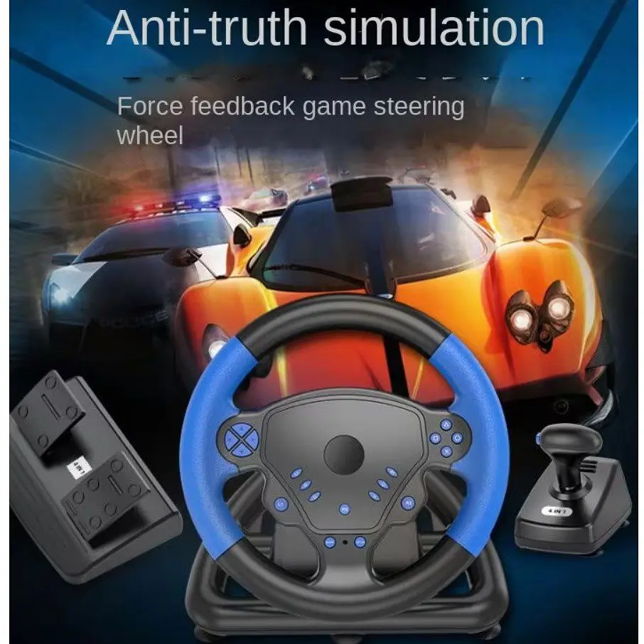 Руль гоночный игровой вибрационный с педалями Voltronic R4/1FA для PC/PS2/PS3/Android - фото 12