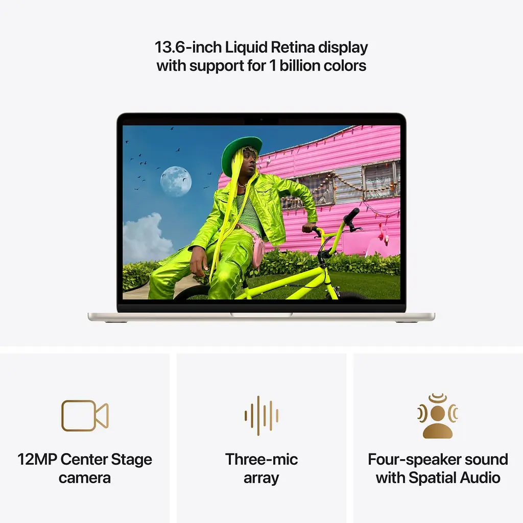 Ноутбук Apple 13.6 MacBook Air / M5/16GB/1TB/UMA/MacOS/Starlight (MDHC4UA/A) - фото 5