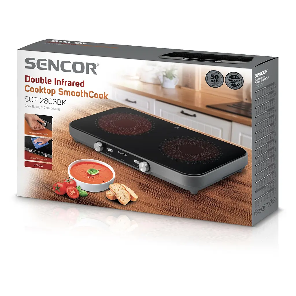 Плитка настільна Sencor SmoothCook електрична чорна (SCP2803BK) - фото 6
